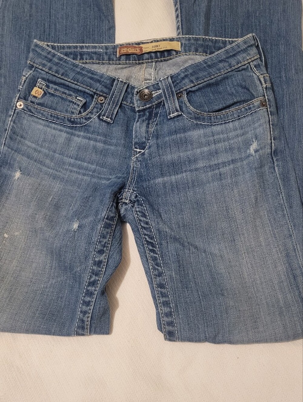 Big Star Remy Women’s Light Blue Distressed Boyfriend Jeans